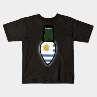 Uruguay Flag Christmas Light Kids T-Shirt
